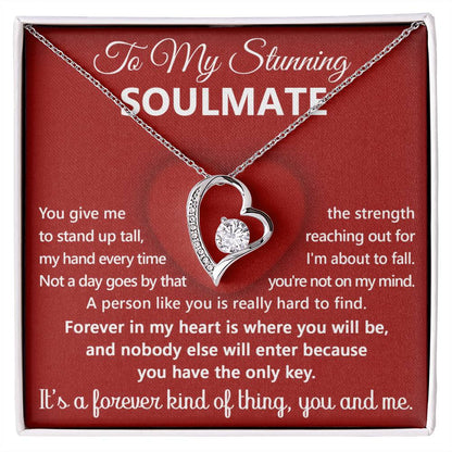 To My Stunning Soulmate Message Card with Necklace Gift Box