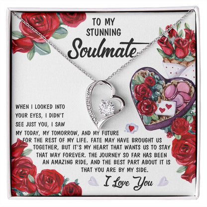 To My Stunning Soulmate Forever Love Necklace with Message card