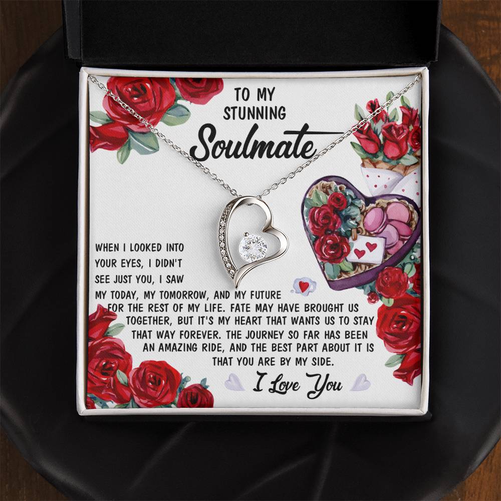 To My Stunning Soulmate Forever Love Necklace with Message card