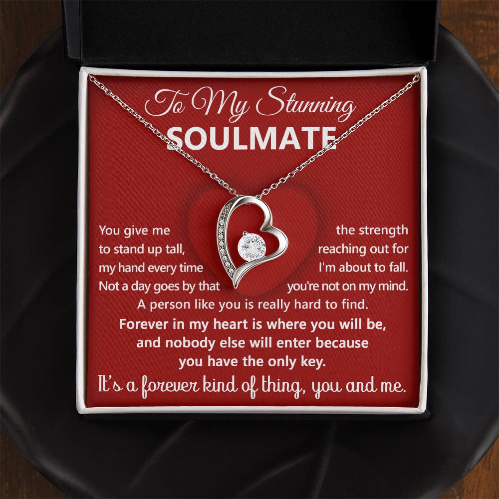 To My Stunning Soulmate Message Card with Necklace Gift Box