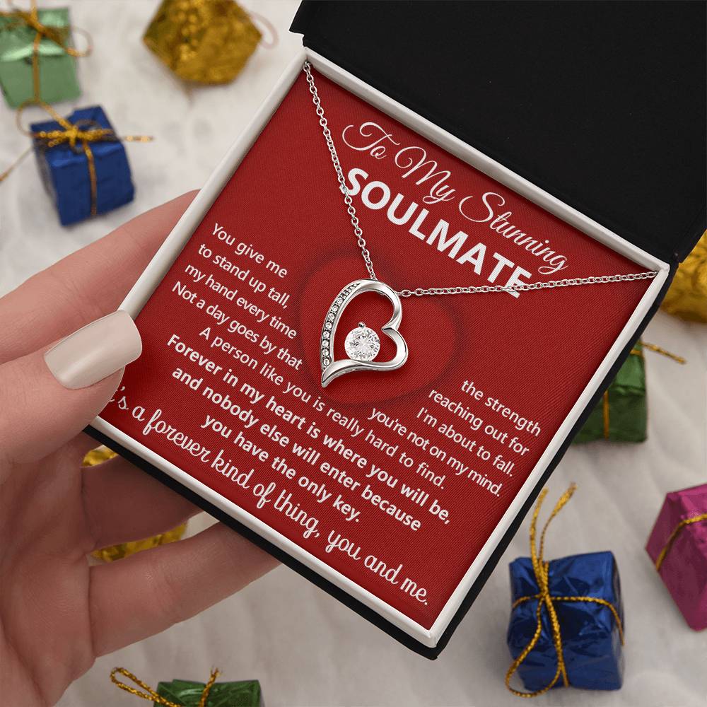 To My Stunning Soulmate Message Card with Necklace Gift Box