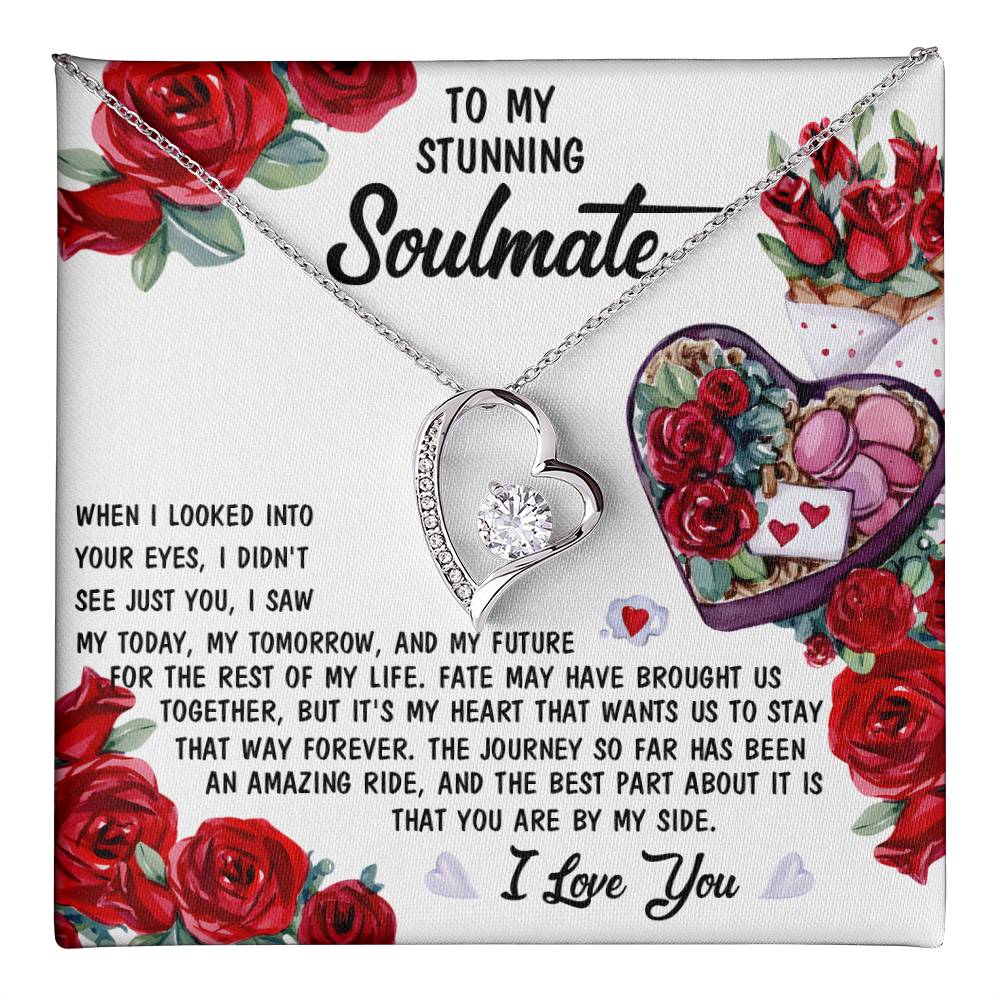 To My Stunning Soulmate Forever Love Necklace with Message card