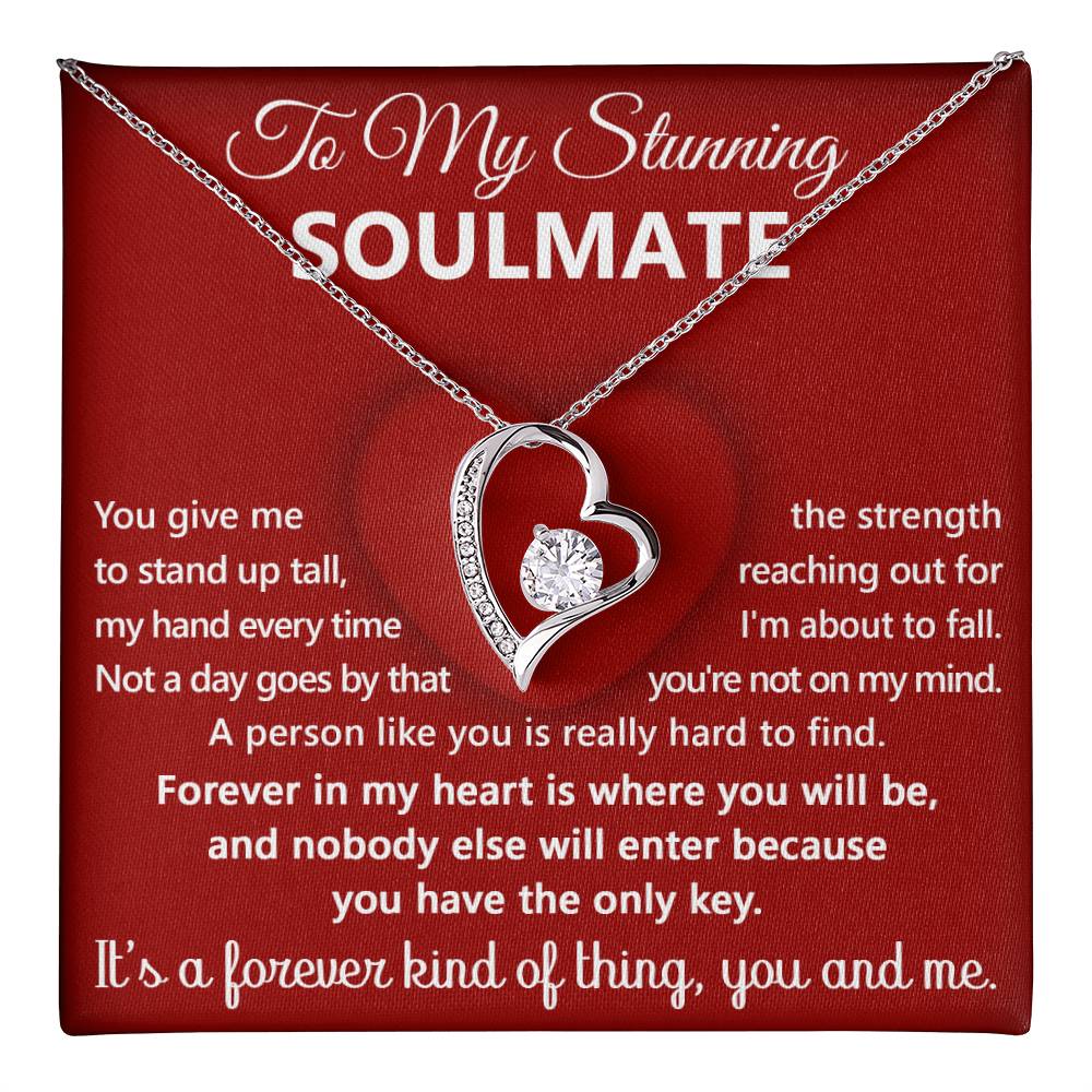 To My Stunning Soulmate Message Card with Necklace Gift Box