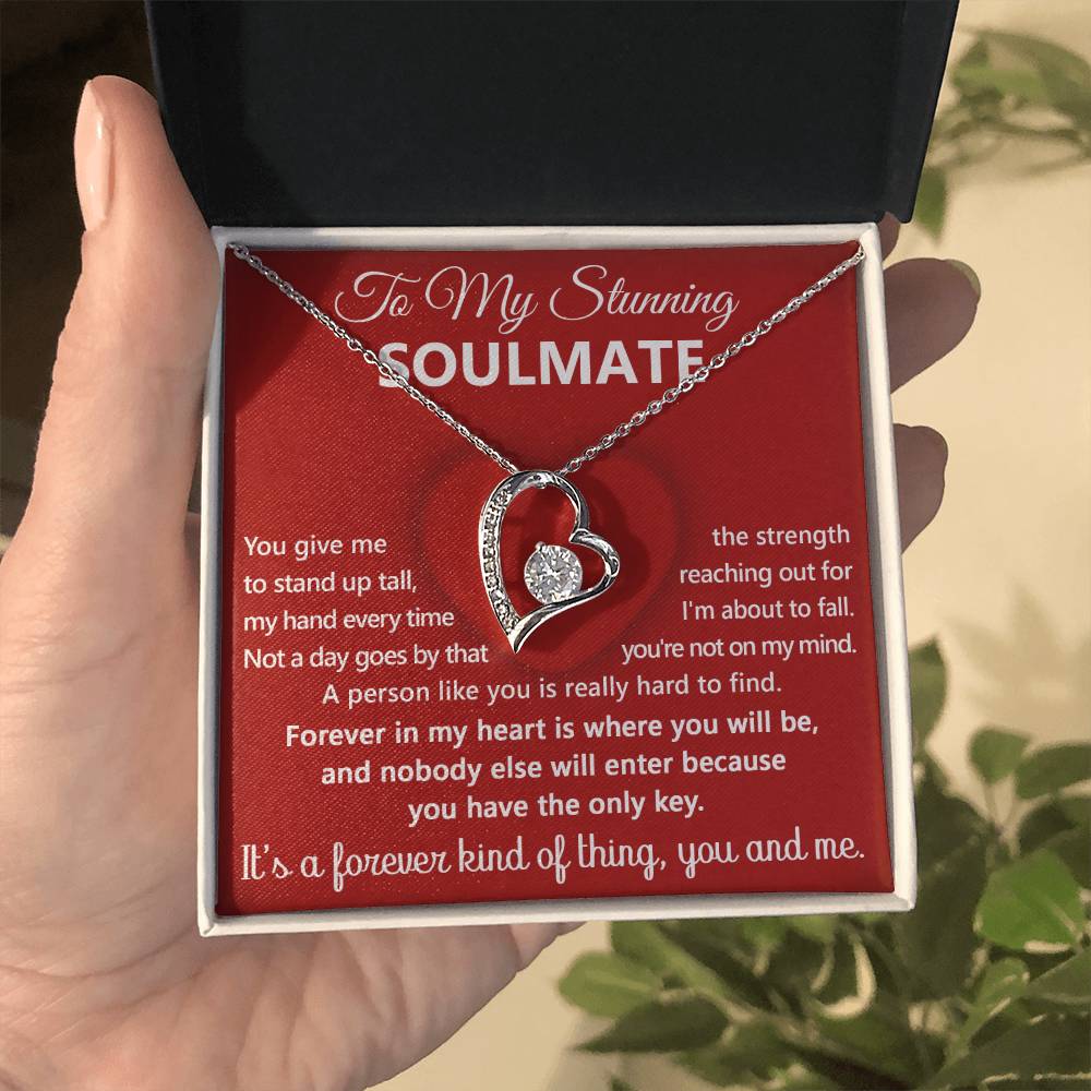 To My Stunning Soulmate Message Card with Necklace Gift Box