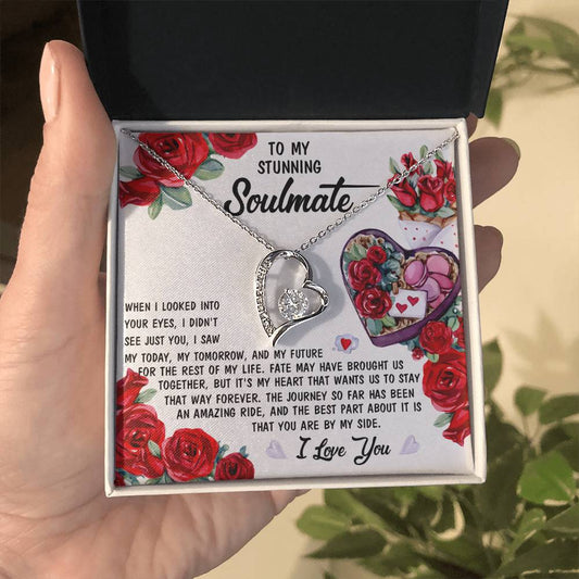 To My Stunning Soulmate Forever Love Necklace with Message card