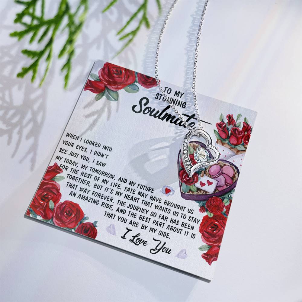 To My Stunning Soulmate Forever Love Necklace with Message card