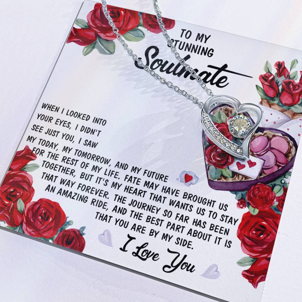 To My Stunning Soulmate Forever Love Necklace with Message card