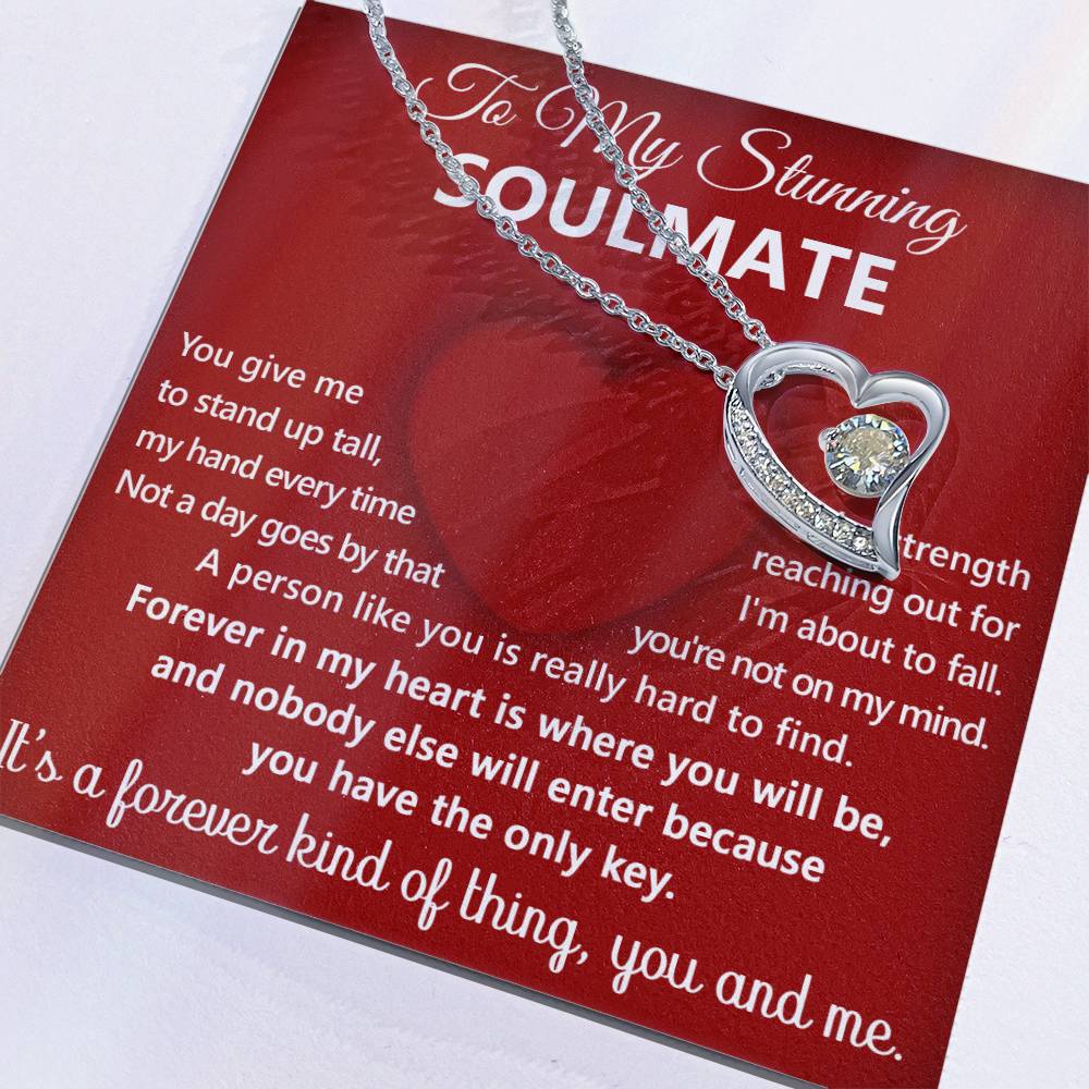 To My Stunning Soulmate Message Card with Necklace Gift Box