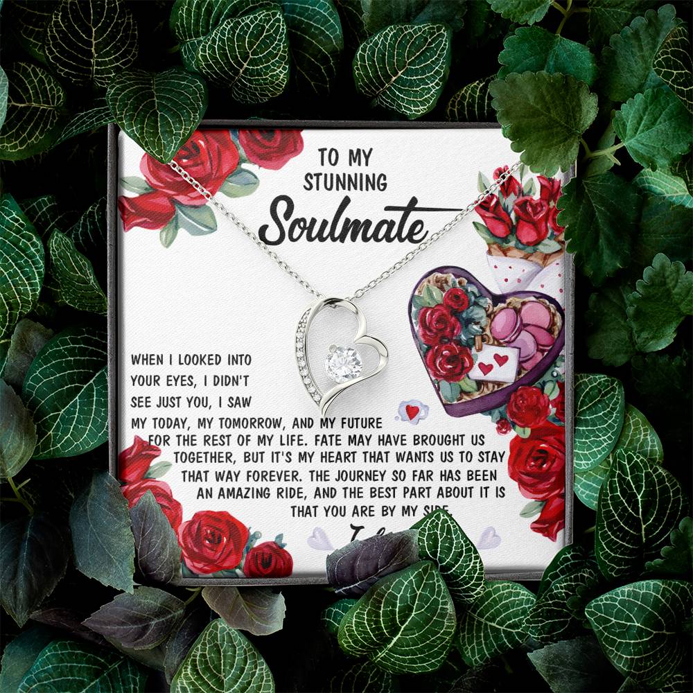 To My Stunning Soulmate Forever Love Necklace with Message card