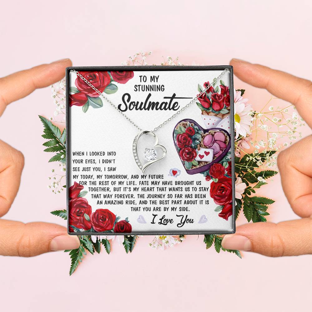 To My Stunning Soulmate Forever Love Necklace with Message card