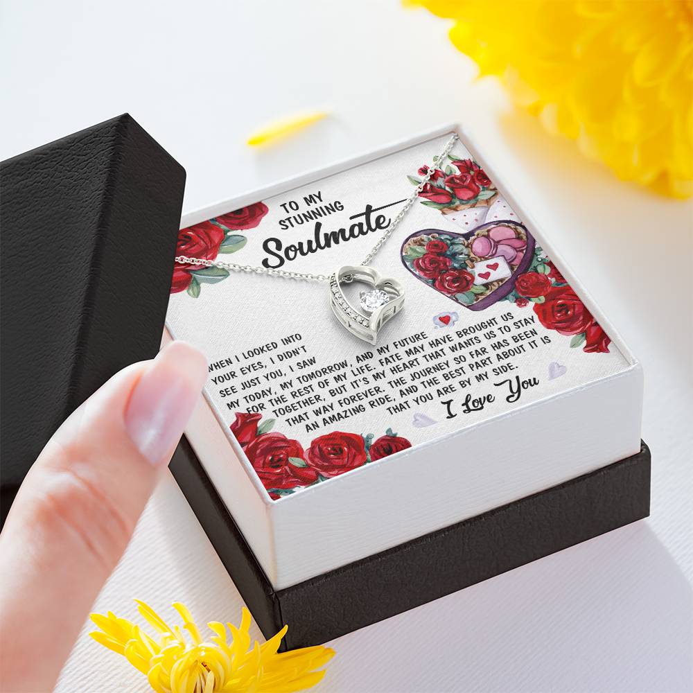 To My Stunning Soulmate Forever Love Necklace with Message card