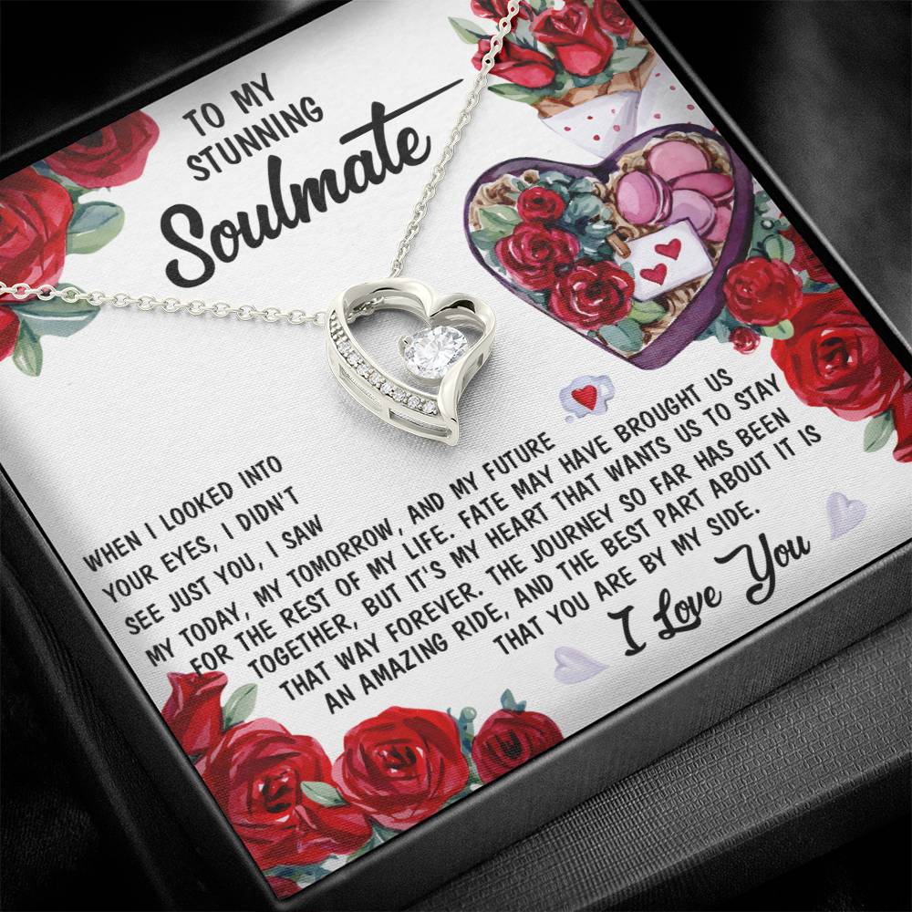 To My Stunning Soulmate Forever Love Necklace with Message card