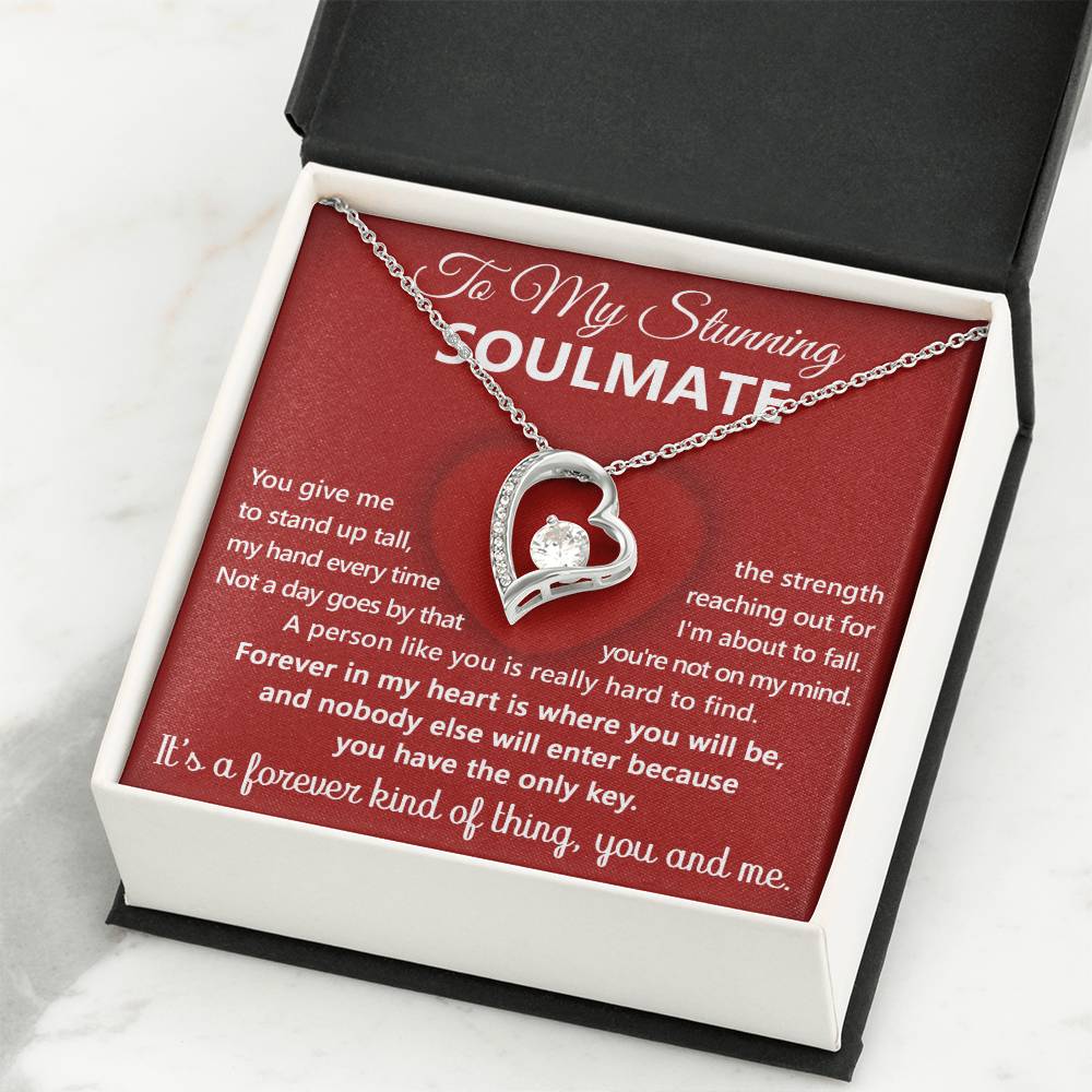 To My Stunning Soulmate Message Card with Necklace Gift Box