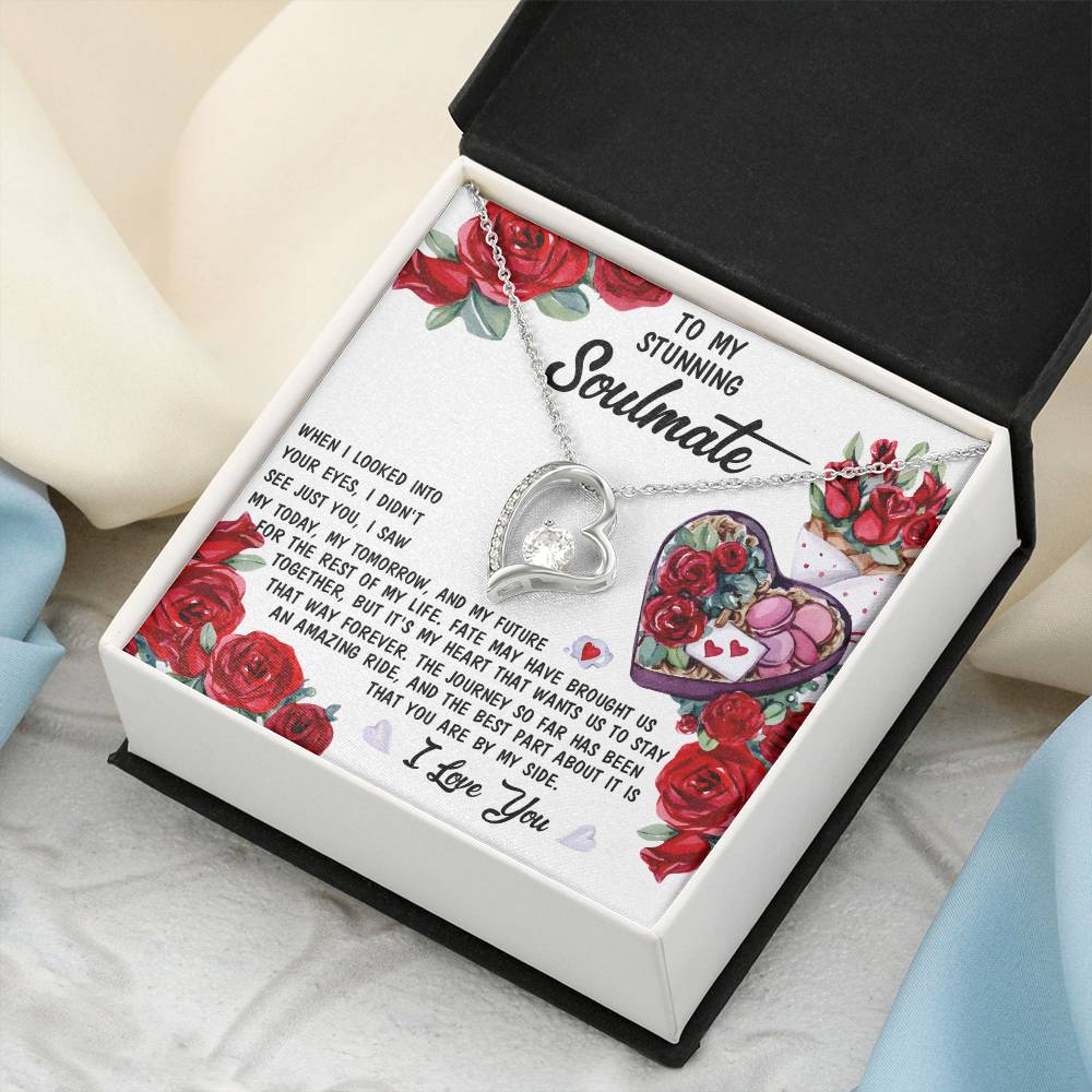 To My Stunning Soulmate Forever Love Necklace with Message card