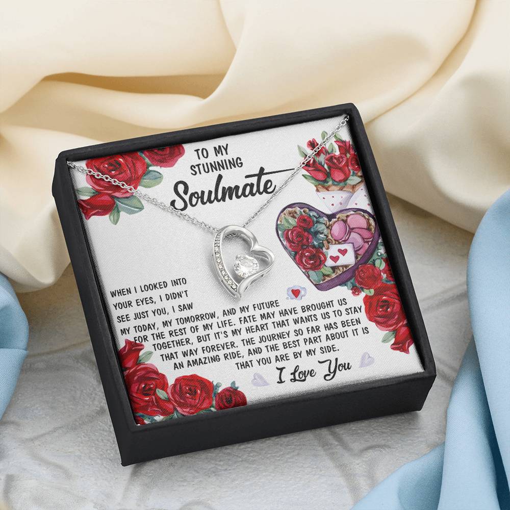 To My Stunning Soulmate Forever Love Necklace with Message card