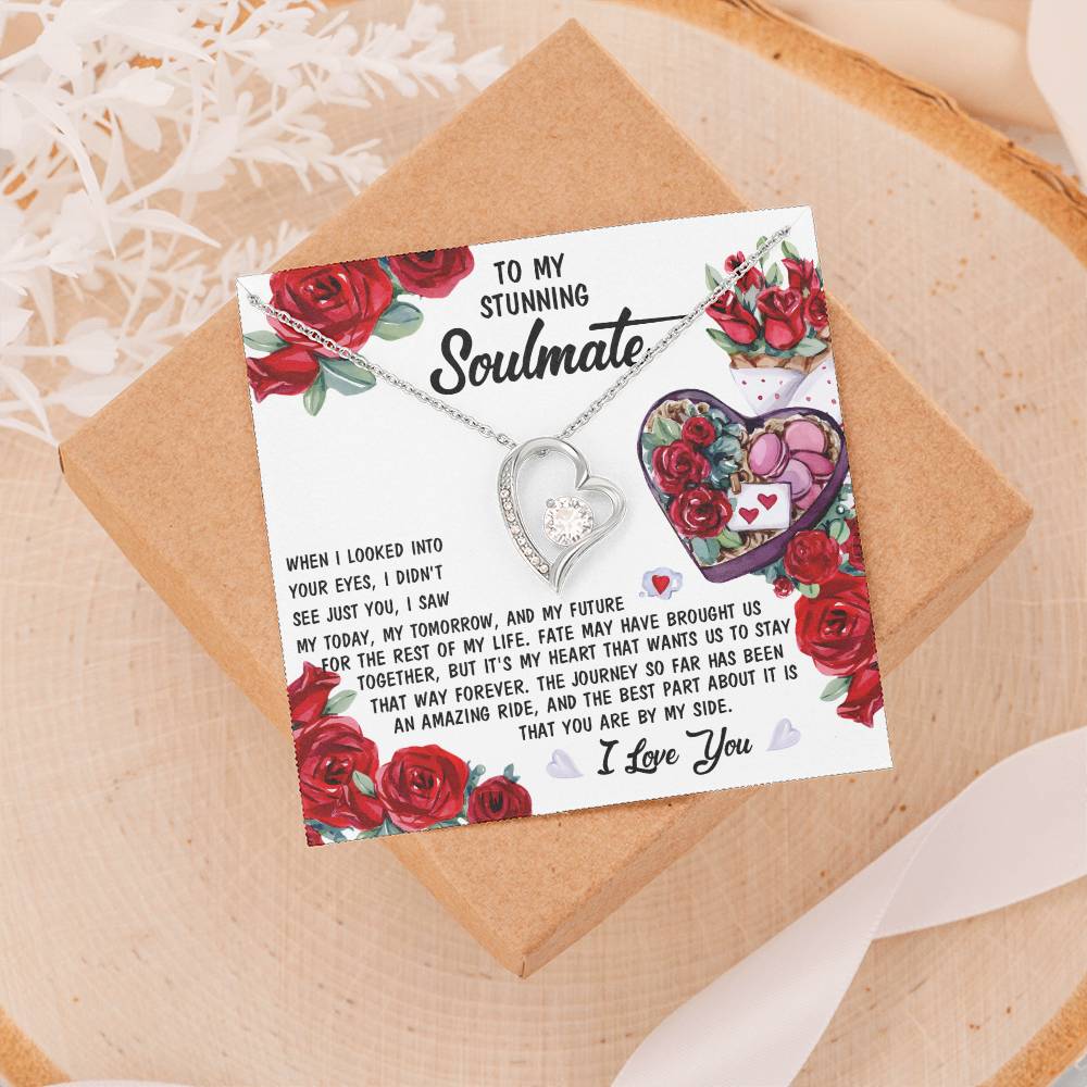 To My Stunning Soulmate Forever Love Necklace with Message card