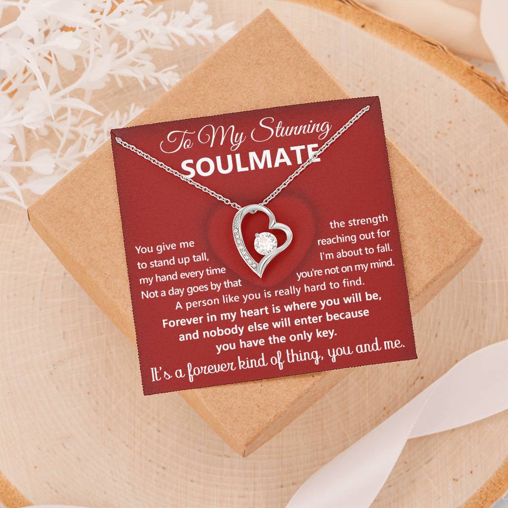 To My Stunning Soulmate Message Card with Necklace Gift Box