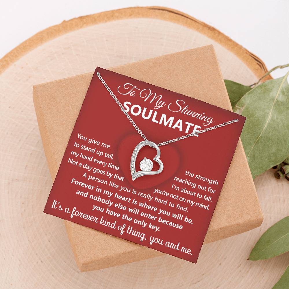 To My Stunning Soulmate Message Card with Necklace Gift Box