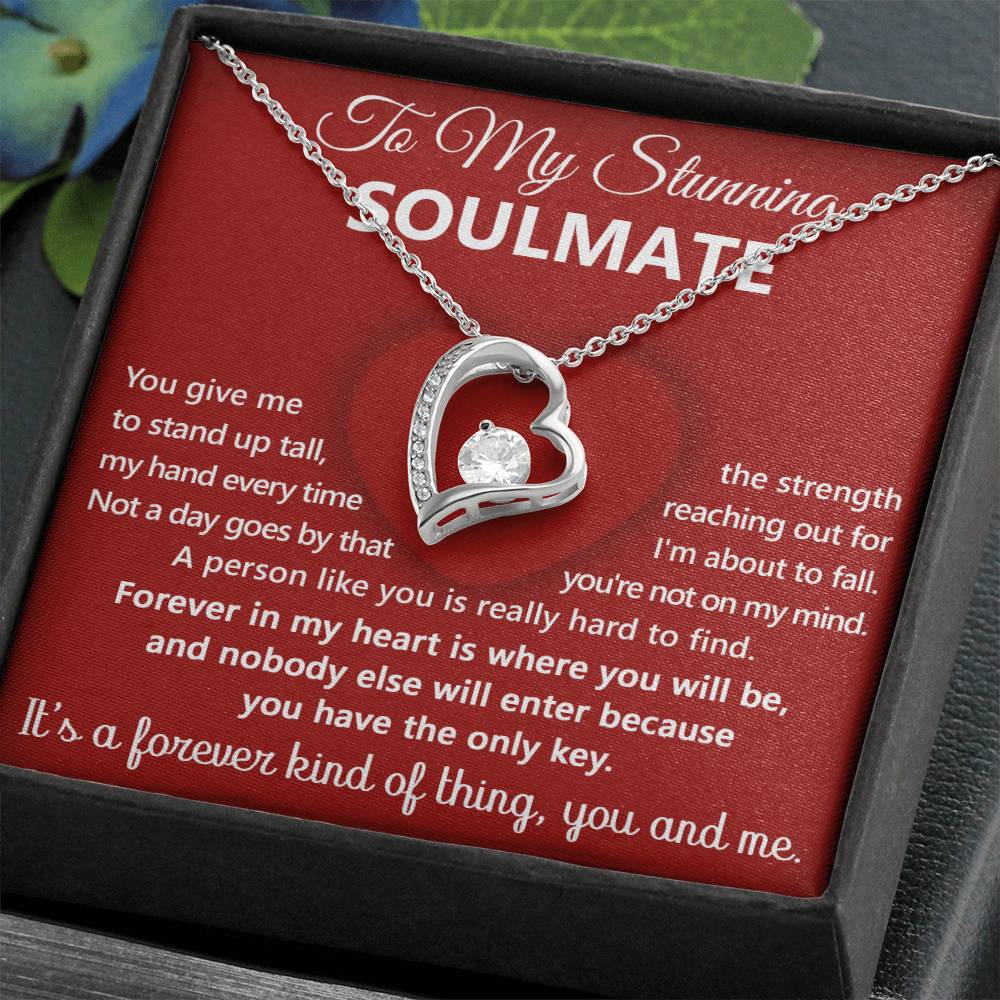 To My Stunning Soulmate Message Card with Necklace Gift Box