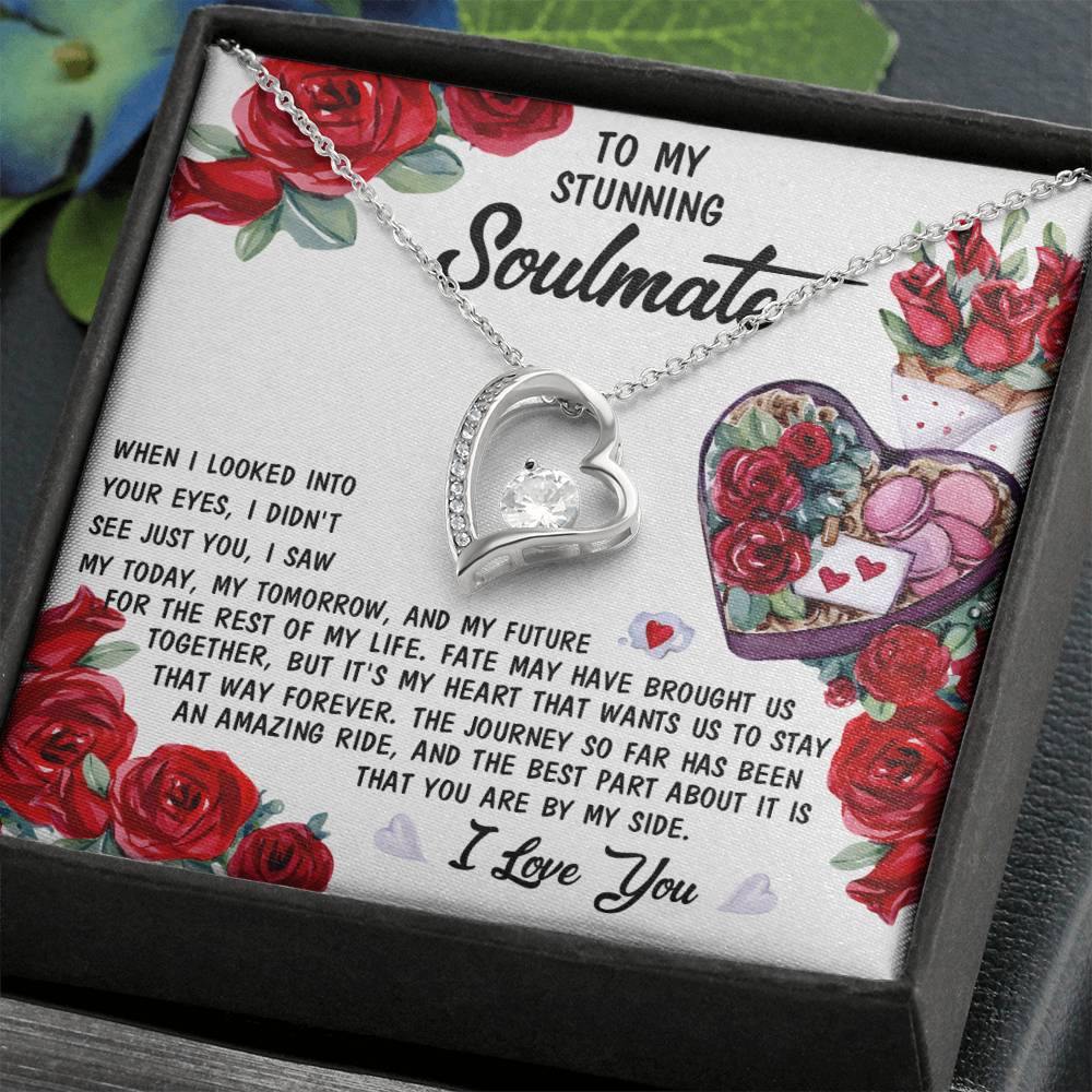 To My Stunning Soulmate Forever Love Necklace with Message card