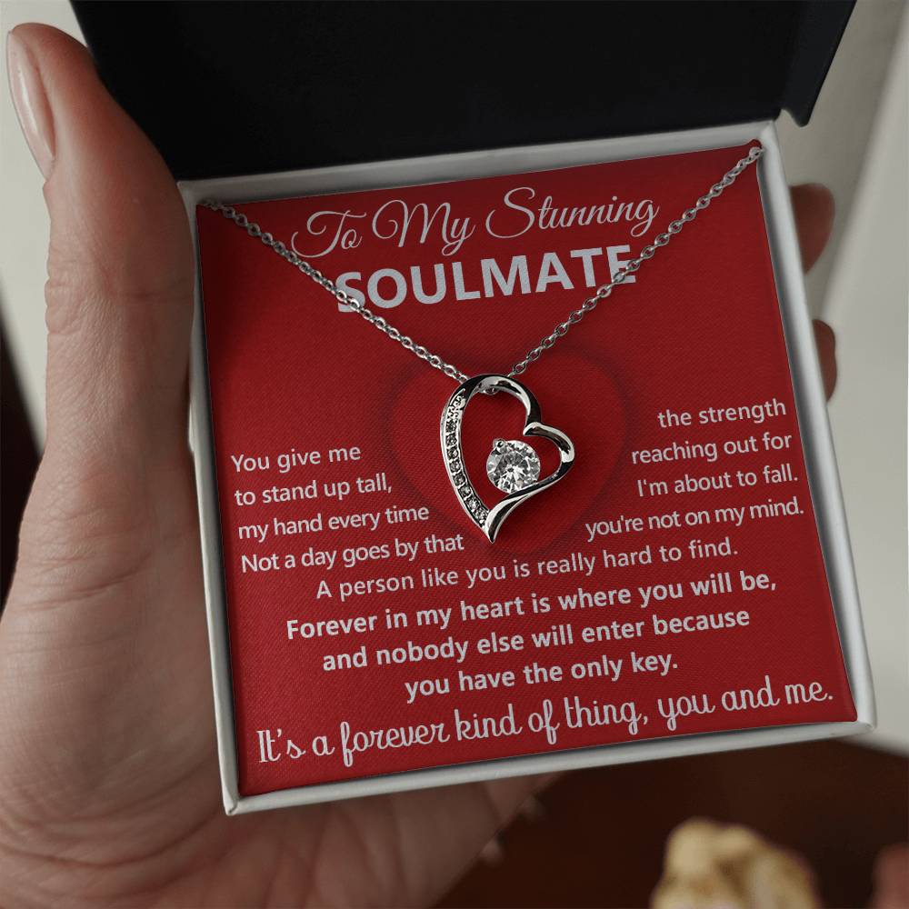 To My Stunning Soulmate Message Card with Necklace Gift Box