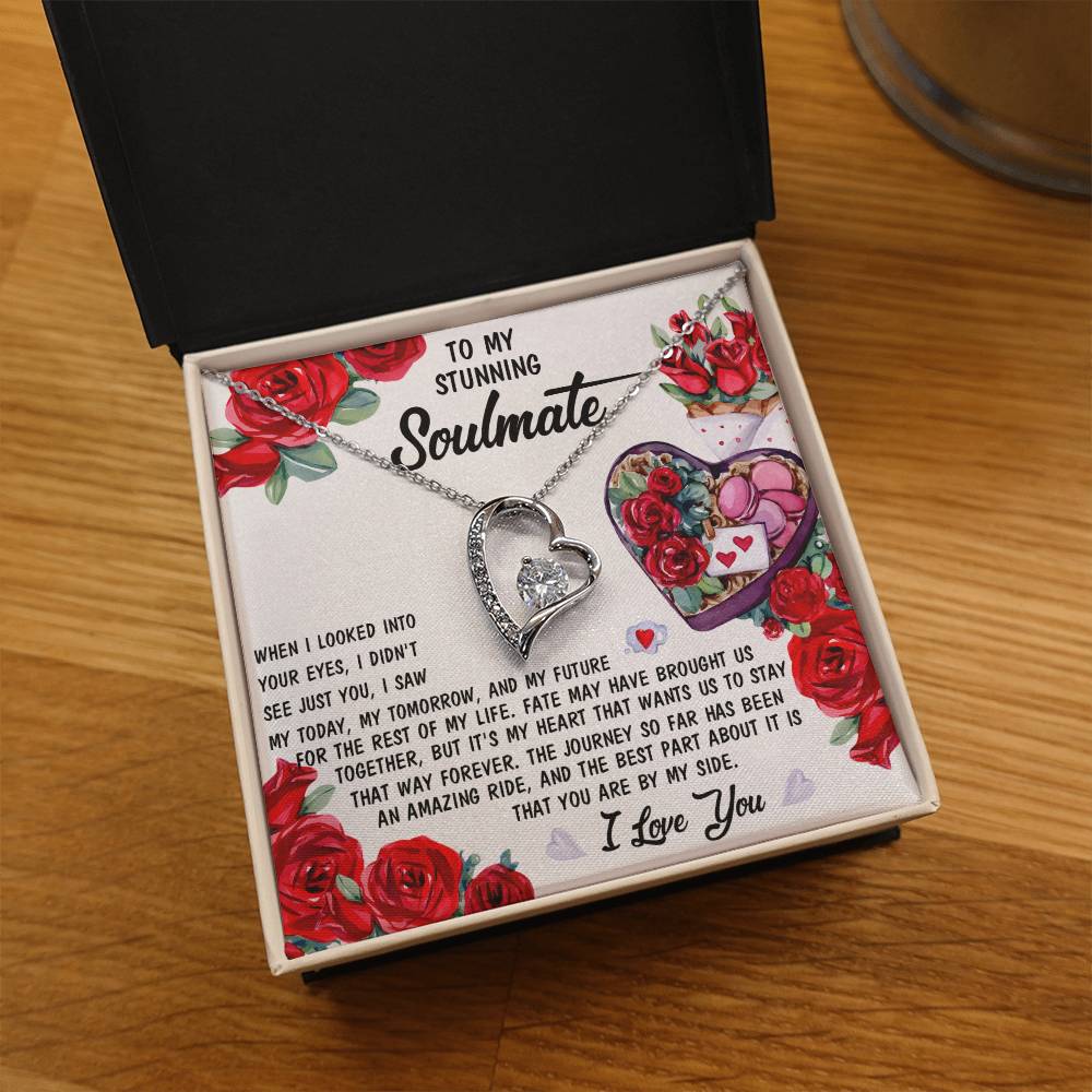 To My Stunning Soulmate Forever Love Necklace with Message card