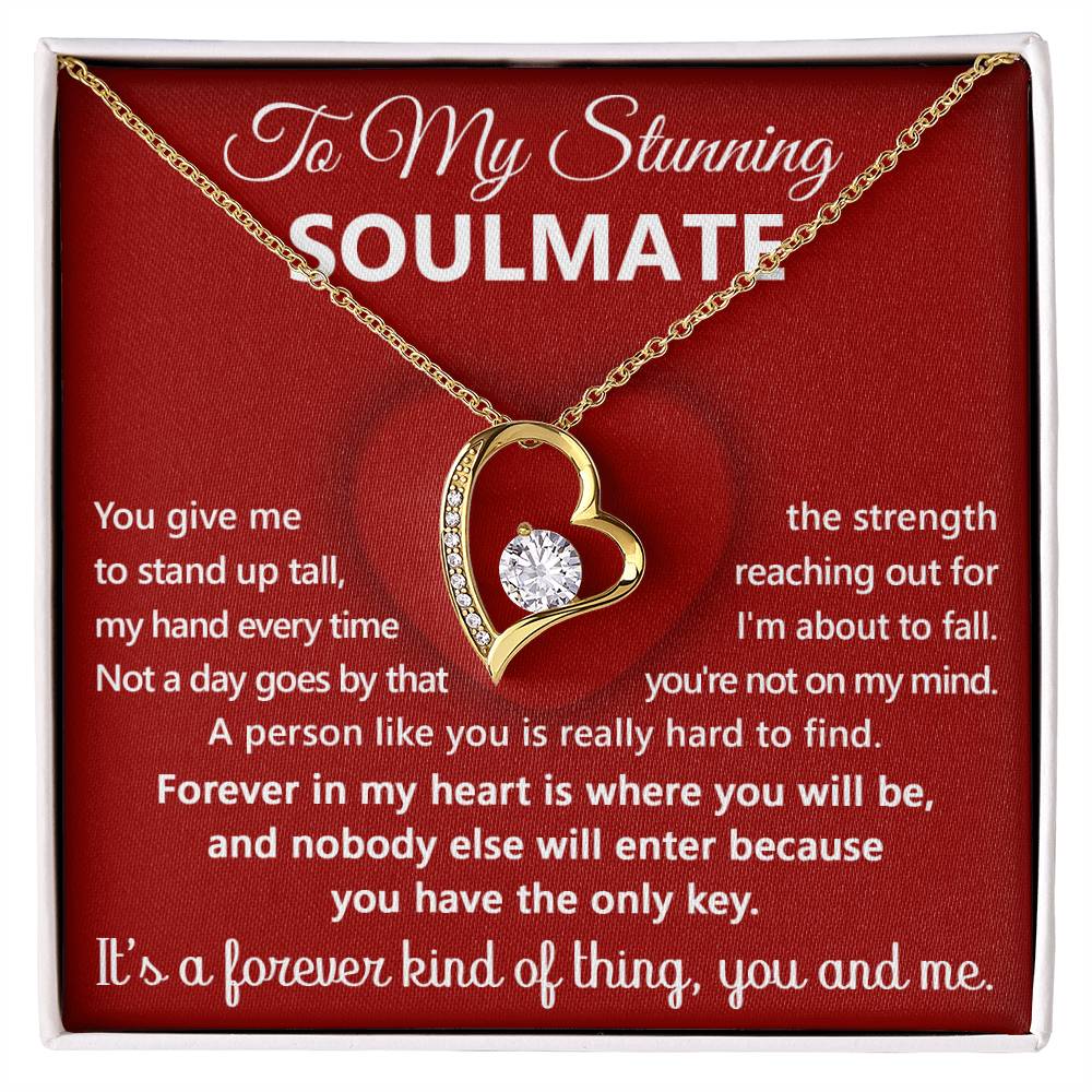 To My Stunning Soulmate Message Card with Necklace Gift Box