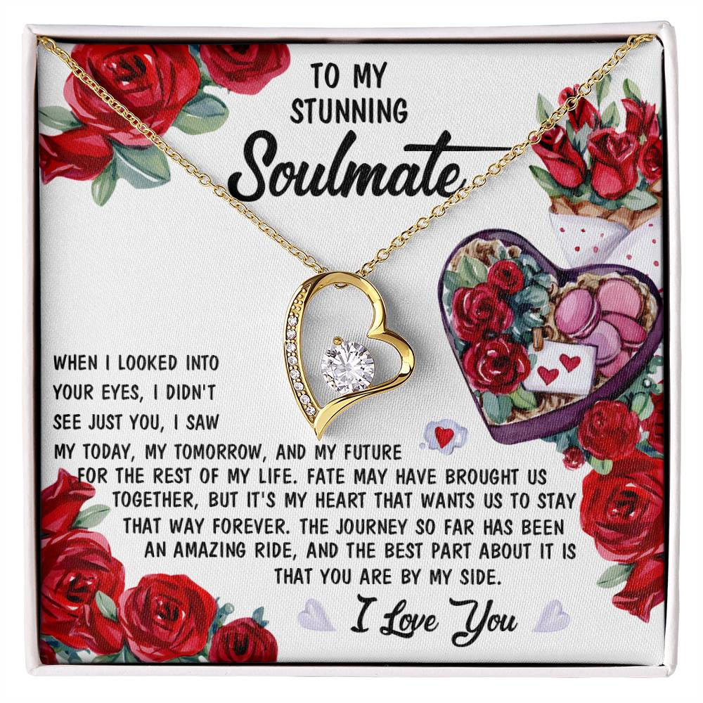 To My Stunning Soulmate Forever Love Necklace with Message card