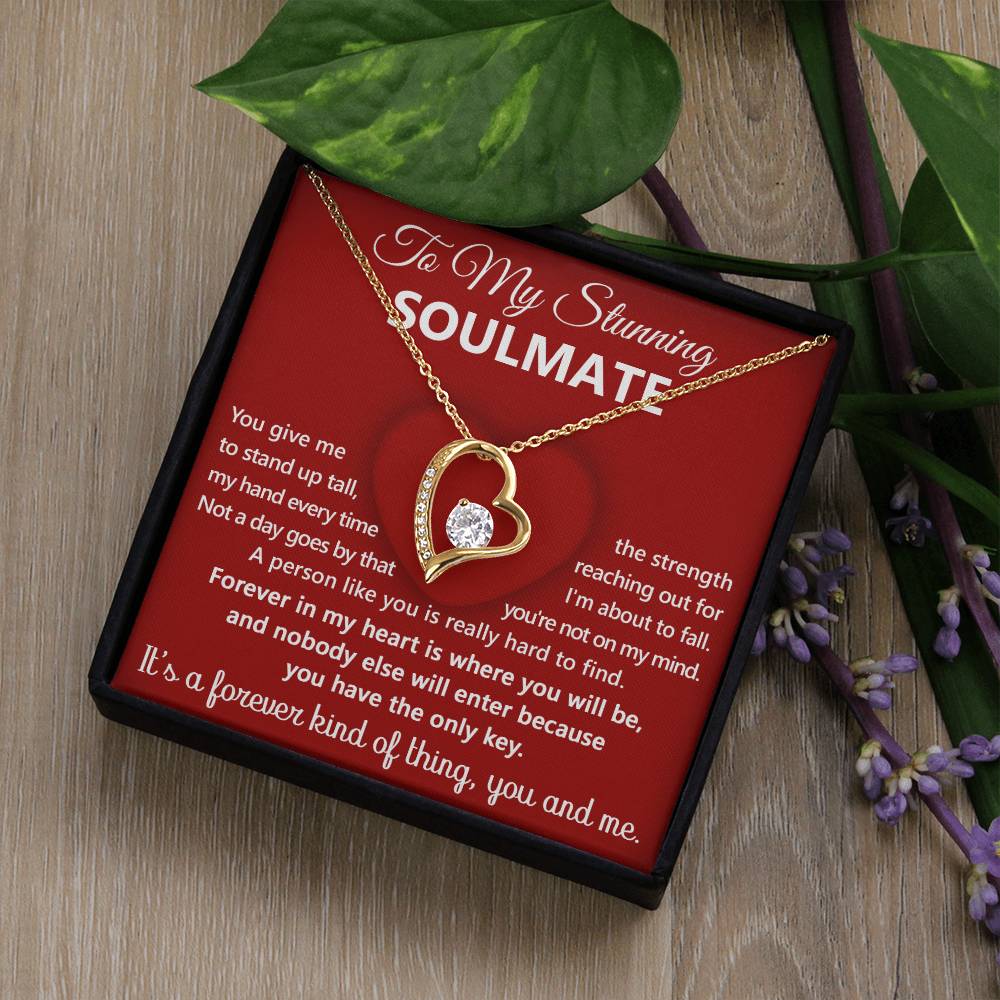 To My Stunning Soulmate Message Card with Necklace Gift Box