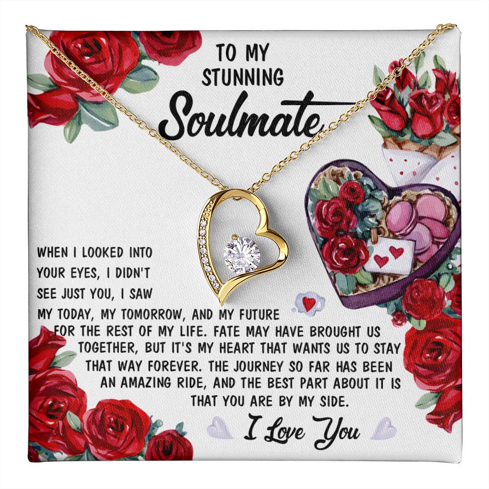 To My Stunning Soulmate Forever Love Necklace with Message card