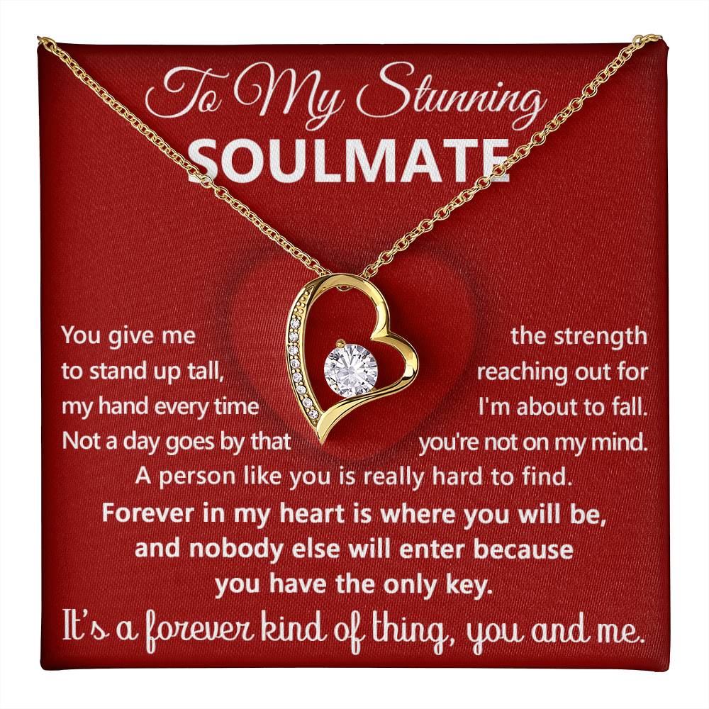 To My Stunning Soulmate Message Card with Necklace Gift Box