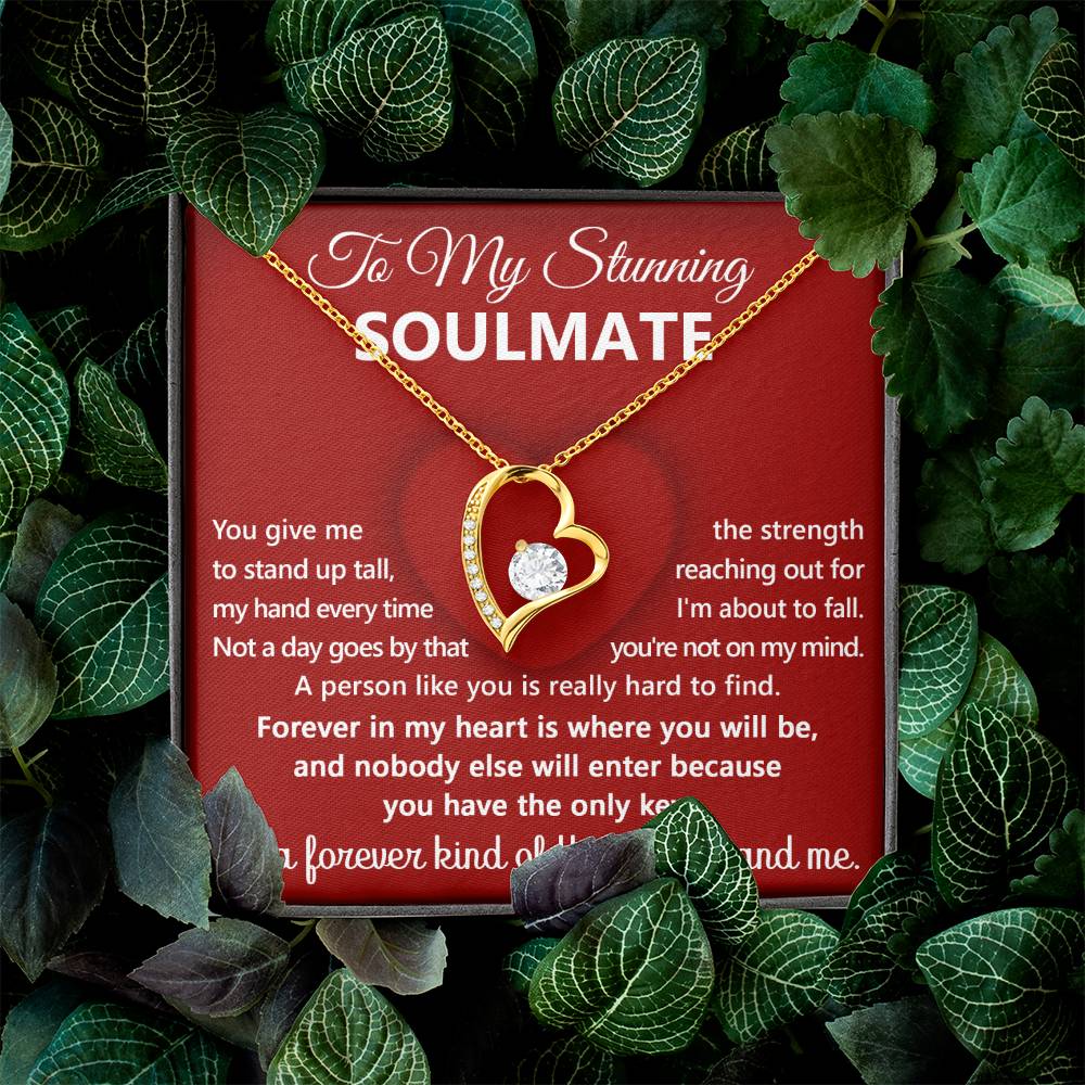 To My Stunning Soulmate Message Card with Necklace Gift Box