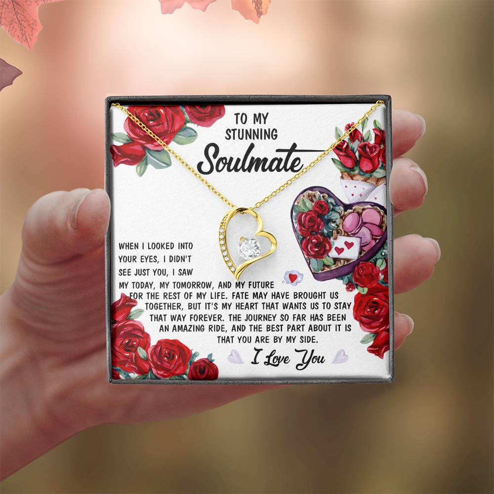 To My Stunning Soulmate Forever Love Necklace with Message card