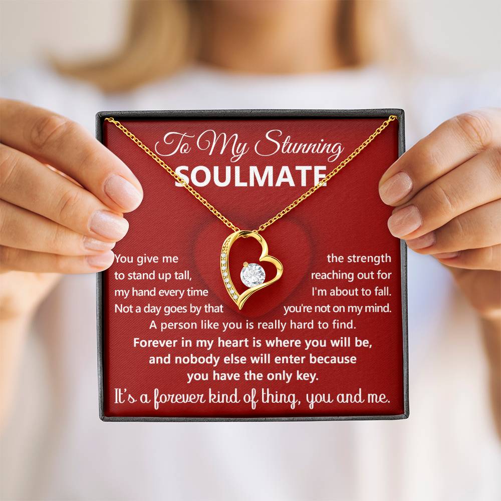 To My Stunning Soulmate Message Card with Necklace Gift Box