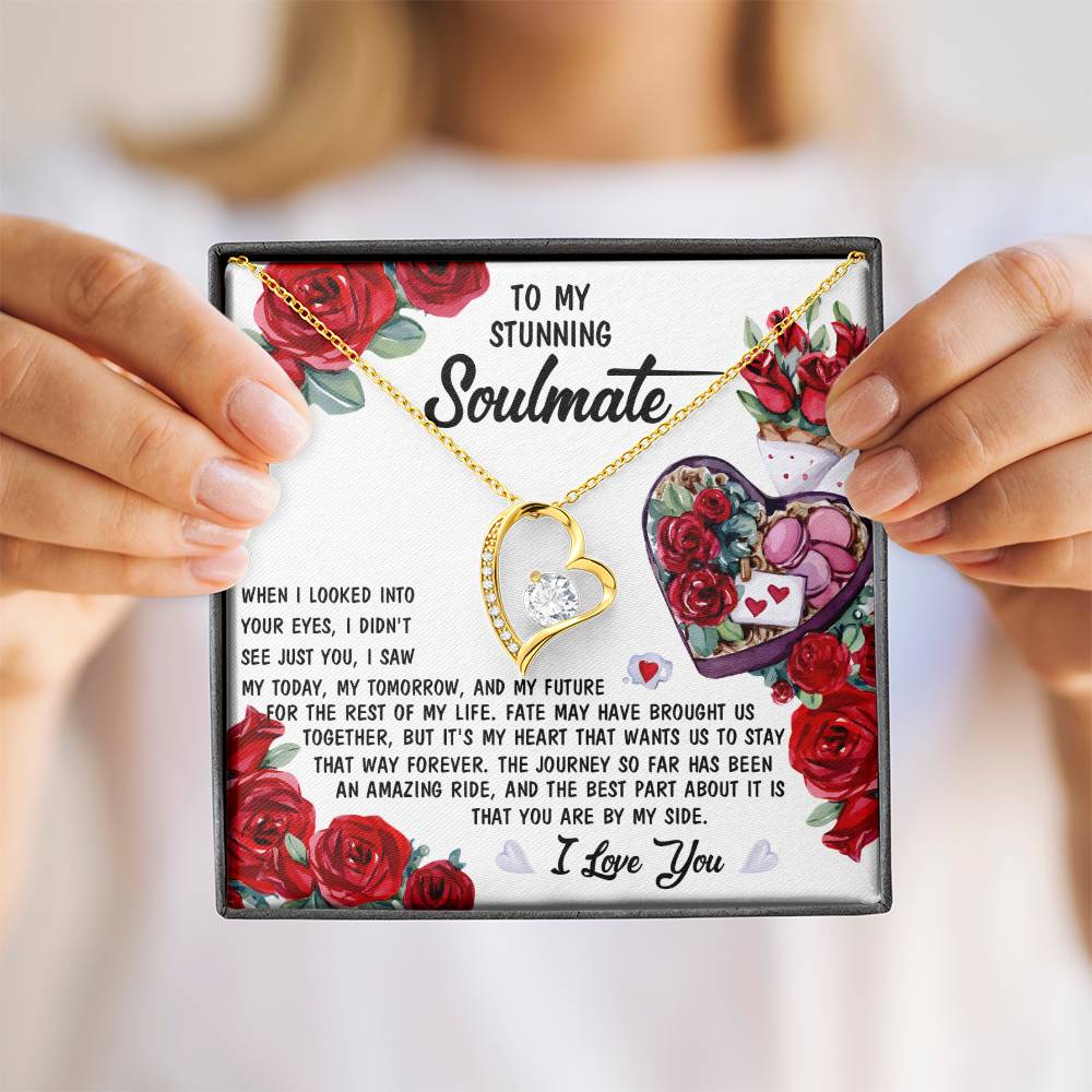 To My Stunning Soulmate Forever Love Necklace with Message card