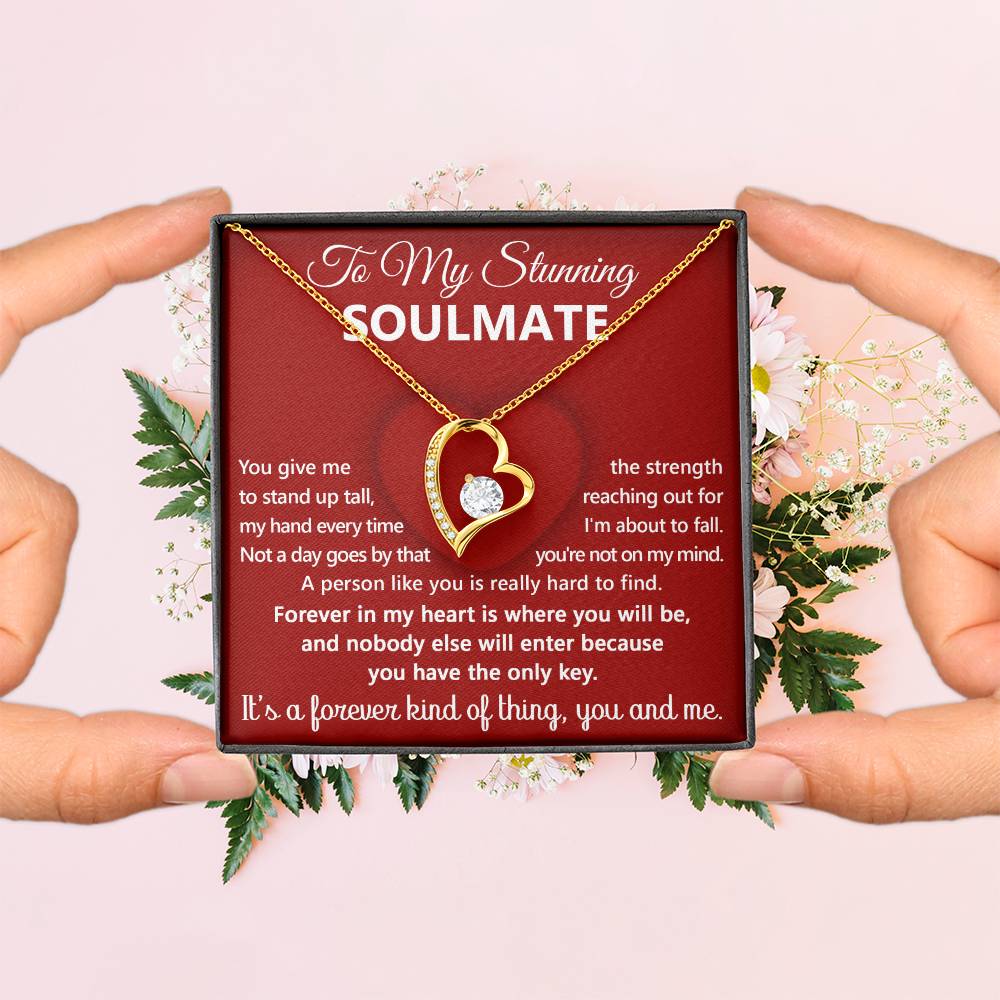 To My Stunning Soulmate Message Card with Necklace Gift Box