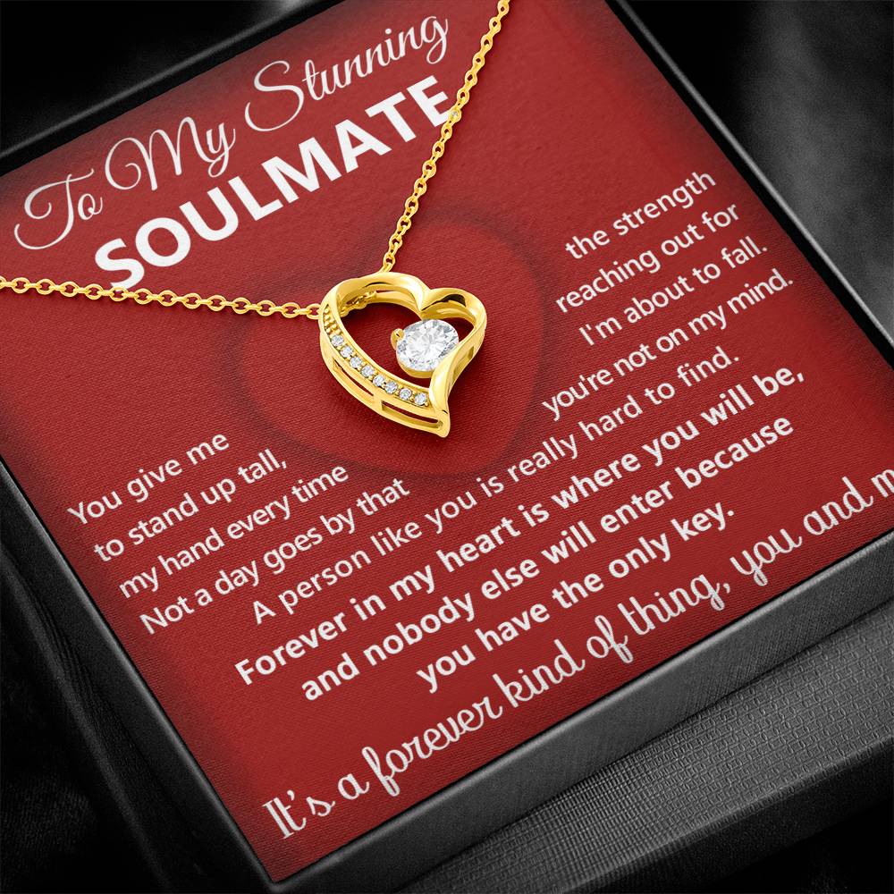 To My Stunning Soulmate Message Card with Necklace Gift Box