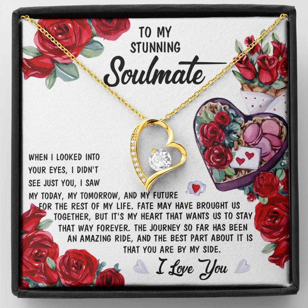 To My Stunning Soulmate Forever Love Necklace with Message card