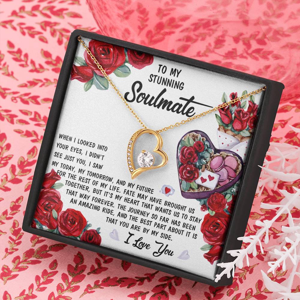 To My Stunning Soulmate Forever Love Necklace with Message card