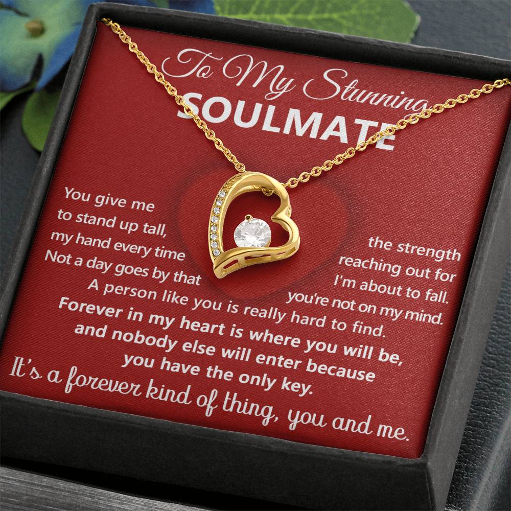To My Stunning Soulmate Message Card with Necklace Gift Box