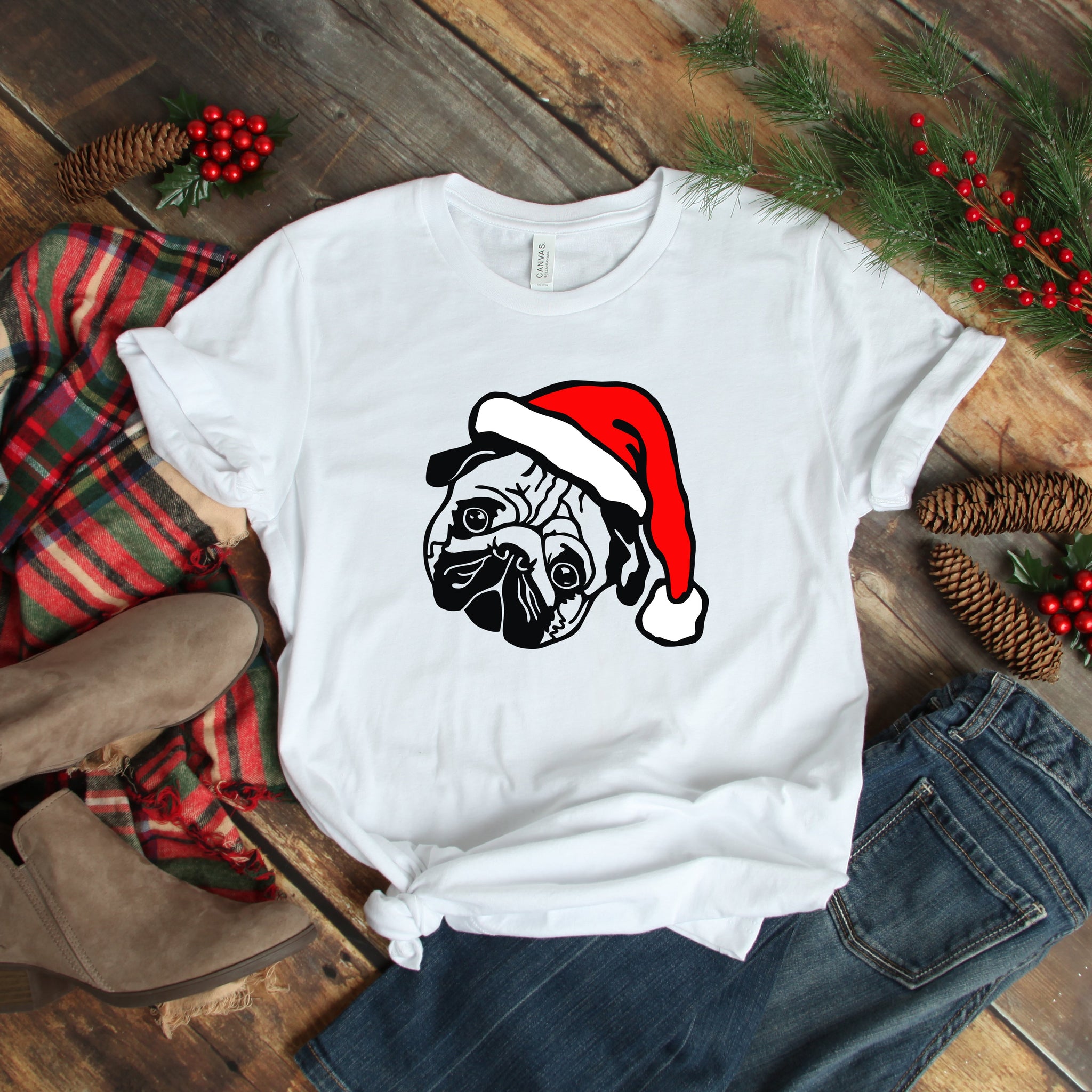 Christmas Santa Pug Shirt