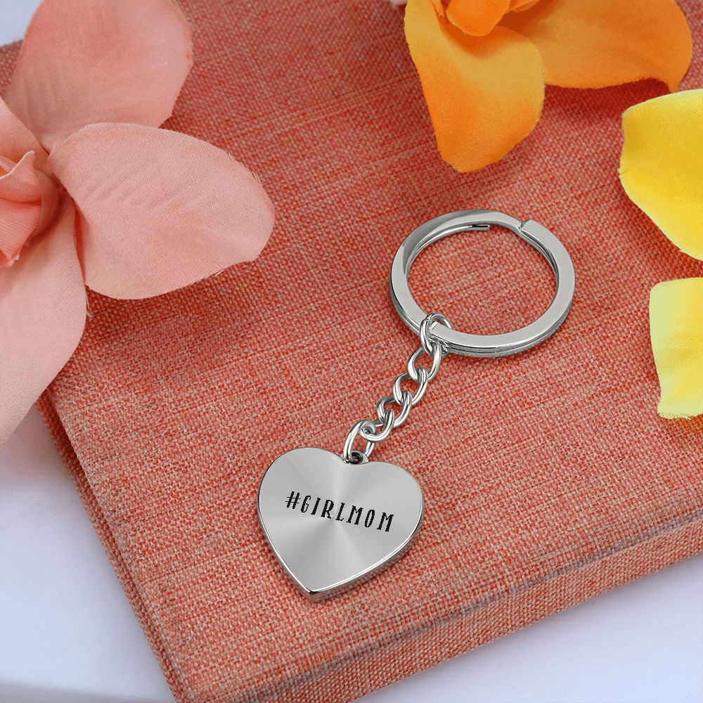 Engraved GirlMom Keychain