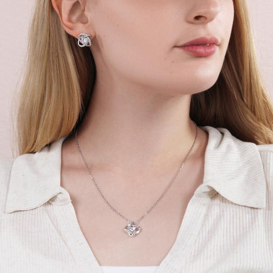 14K Love Knot Earring and Necklace set
