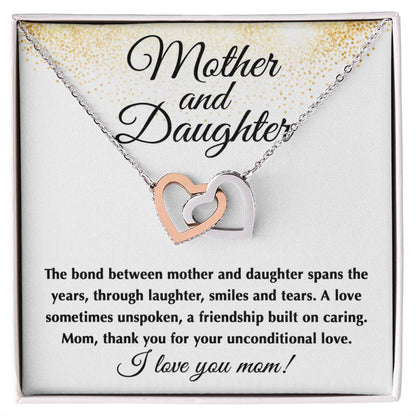 Interlocking Hearts- Mother and daughter Necklace
