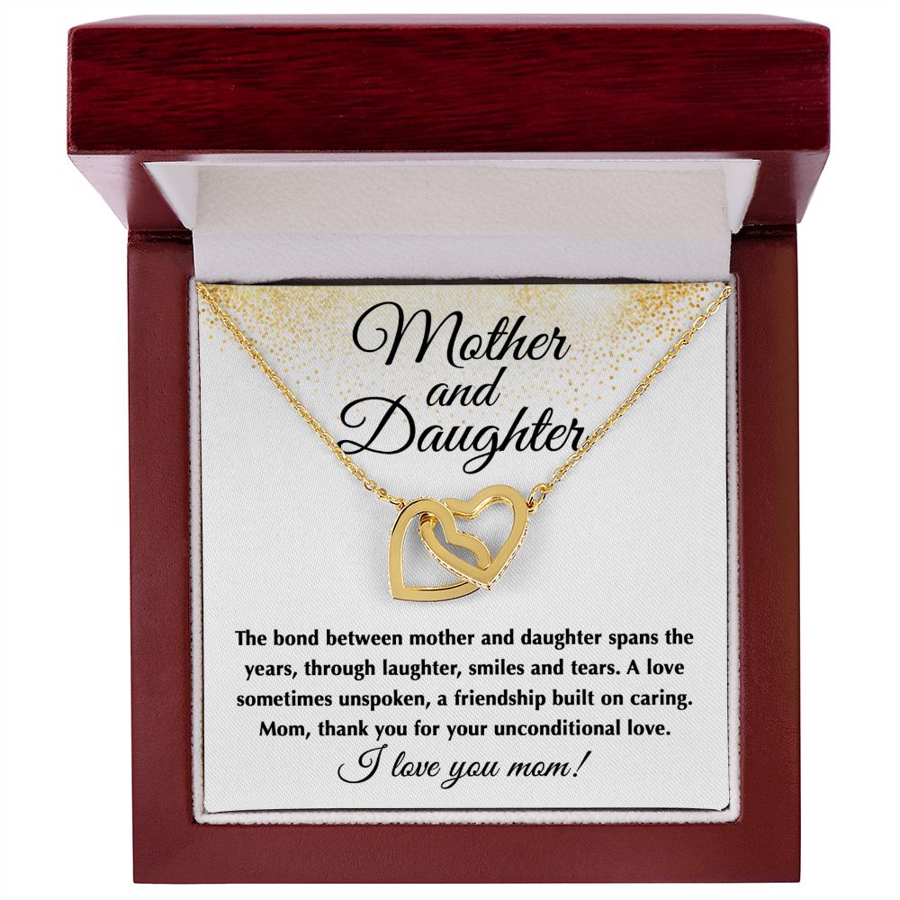 Interlocking Hearts- Mother and daughter Necklace