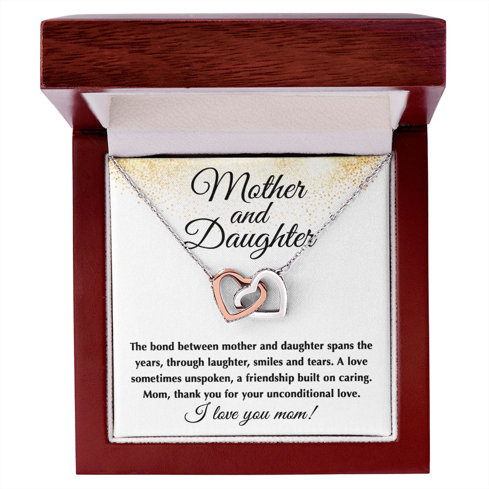 Interlocking Hearts- Mother and daughter Necklace