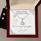 Daughter wedding day gift from Mom and Dad "Eternal Hope Necklace & Cubic Zirconia Earring set