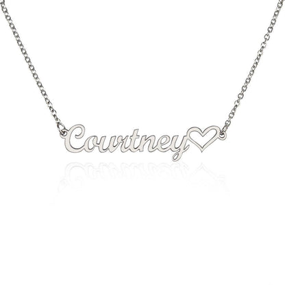 Name Necklace with a Heart Icon