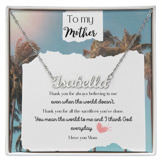 To my Mother custom beautiful name necklace